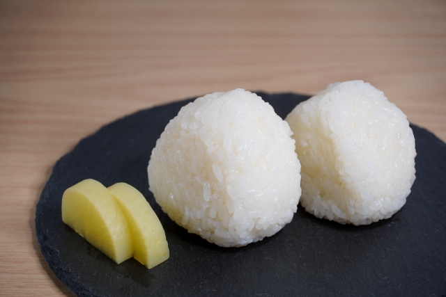 Plain onigiri made with freshly harvested Japanese rice