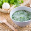 A bowl of nanakusa-gayu, Japan’s traditional seven-herb rice porridge eaten on January 7 for health and renewal