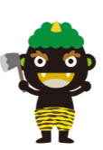 Black oni holding an axe, symbolizing doubt and bitterness in Japanese folk belief