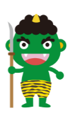 Green oni holding a naginata, representing laziness, poor health, and lack of discipline in Japanese folk belief