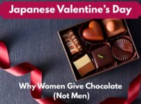 Box of assorted chocolates representing Japanese Valentine’s Day, where women give chocolate to men