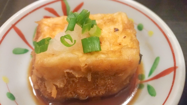 Agedashi tofu served in a light dashi-based sauce