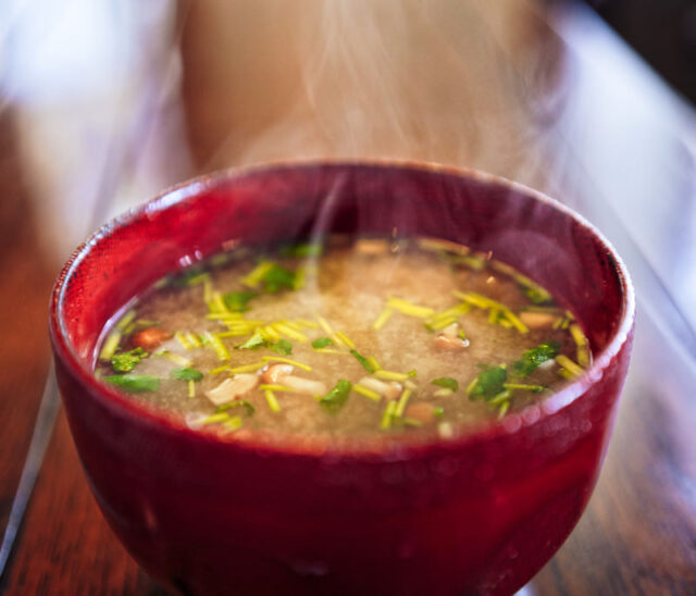 Traditional Japanese miso soup made with dashi broth