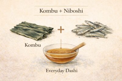 kombu and niboshi used in everyday Japanese dashi