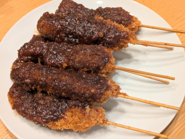 miso katsu, breaded pork cutlets covered with rich red miso sauce from Nagoya