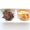 two types of Japanese miso paste, red miso and white miso