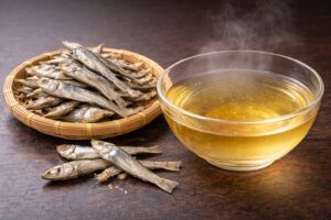 Niboshi dashi made from dried sardines, a bold Japanese soup stock