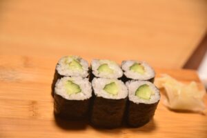 Kappa maki cucumber rolls, showing how nori wraps simple ingredients and how its quality can affect texture and flavor.