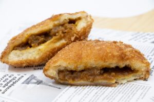 Japanese curry pan with a crispy fried bread coating and curry filling